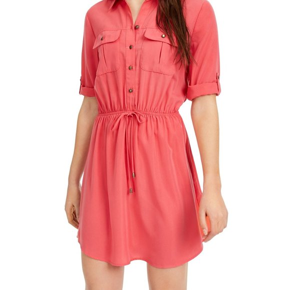 Be Bop Juniors' Drawstring Utility Shirtdress - Picture 2 of 5